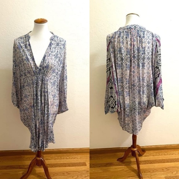 {Anthro} Floreat Georgette Poncho - Picture 3 of 4